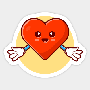 Cute Love Cartoon Vector Icon Illustration (3) Sticker